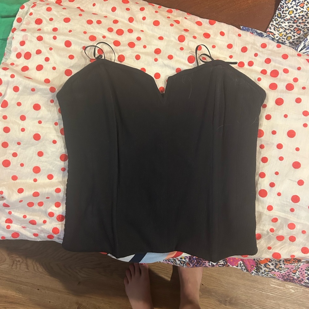 Anthropologie black corset style top